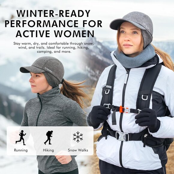 Water-Resistant Unisex Winter Baseball Cap Fleece Lining Adjustable Fit - Picture 2 of 6